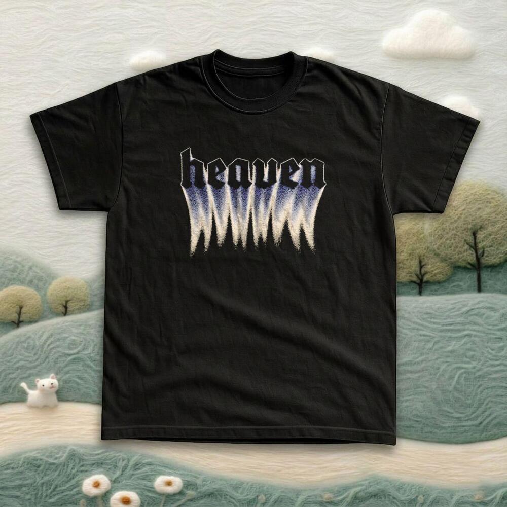 Heaven Distorted Gothic Text Vibes Graphic Tee